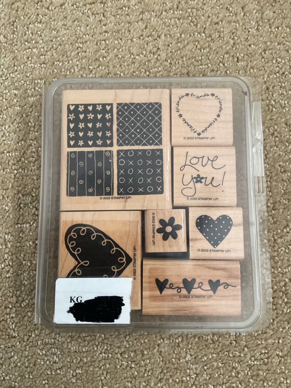 Stampin’ Up! Loving Hearts Mounted Stamp Set 2003 Retired